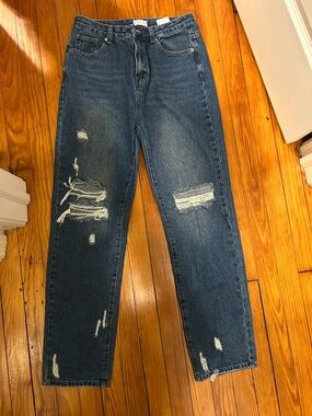 Pink Lily Blue Denim Straight Jeans